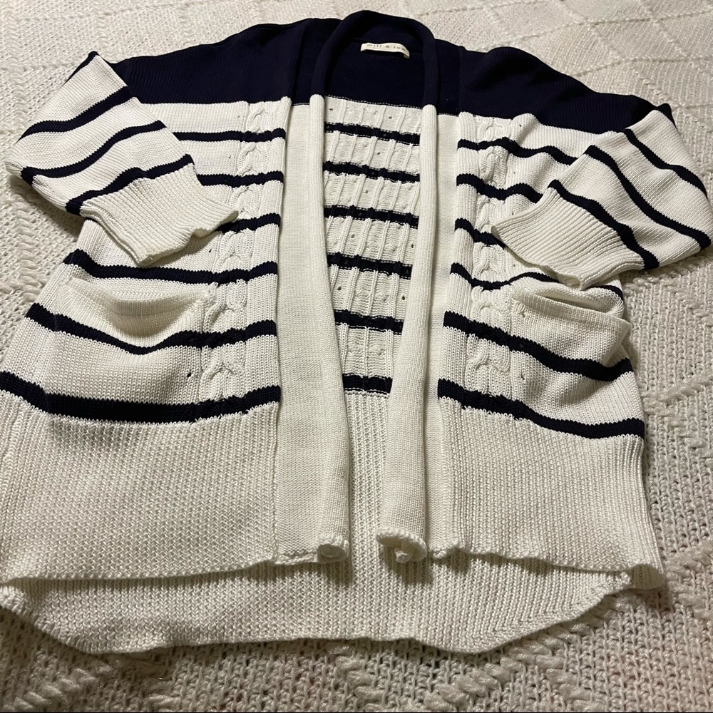 MILL‎ & ROW STRIPE KNIT Long CARDIGAN - Picture 9 of 9